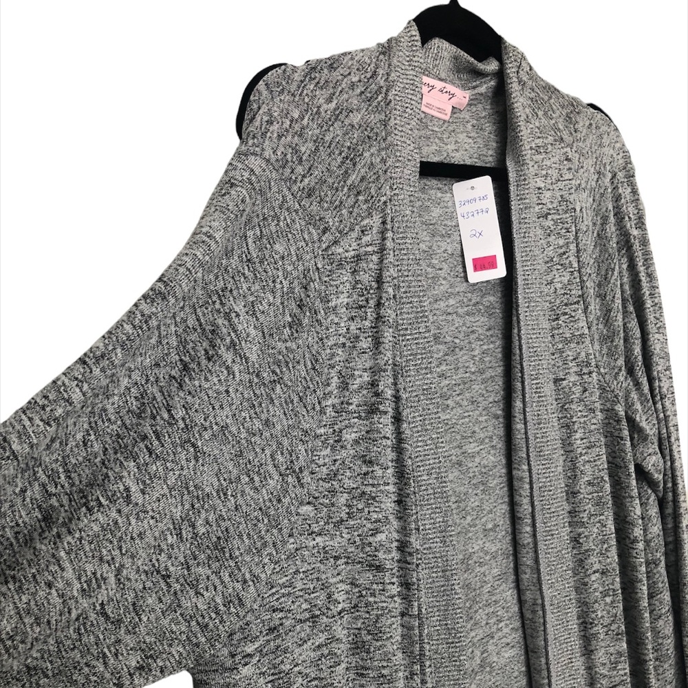 GREY LONGLINE CARDIGAN PLUS SIZE